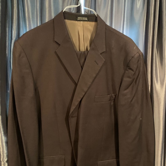 JF J. Ferrar Navy Suit 46L Blazer 41 Waist - Picture 3 of 8